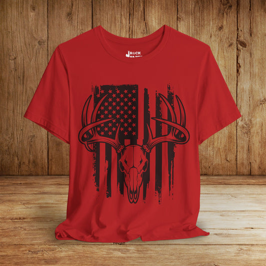 American Flag Deer Skull