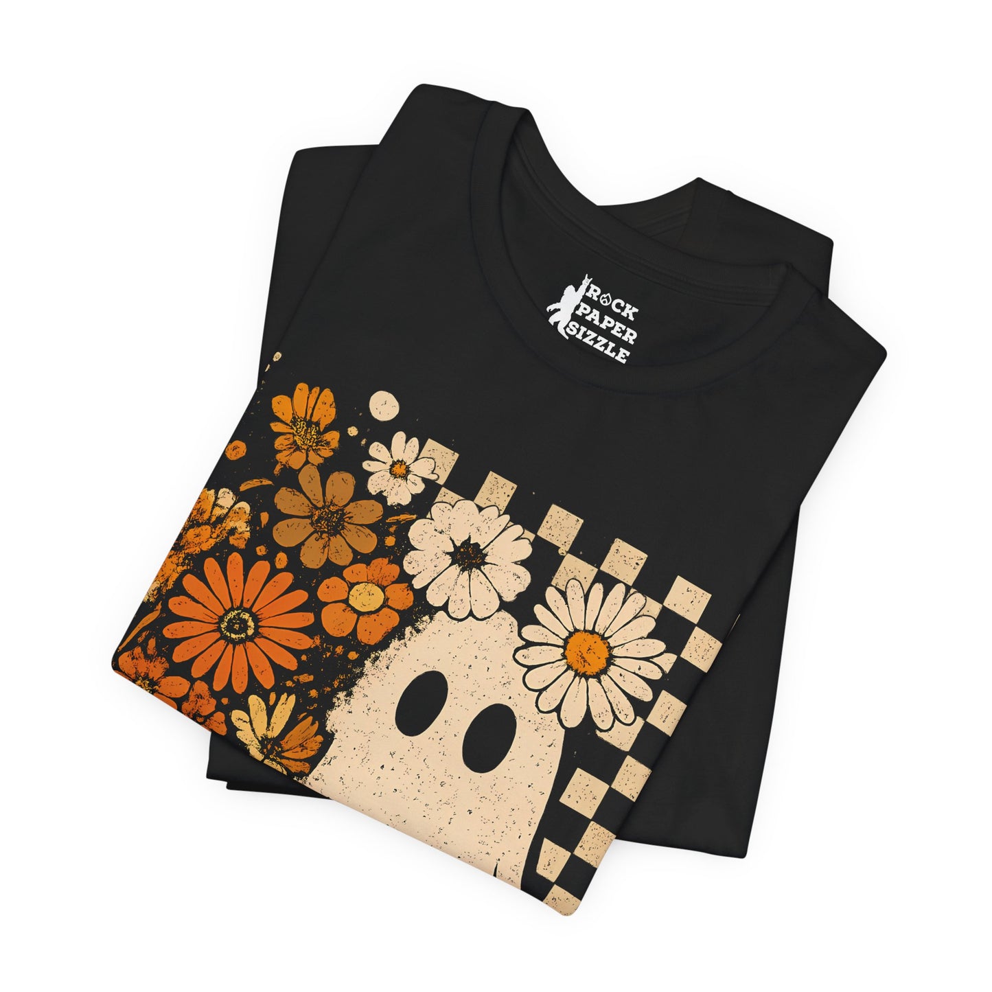 Checkered Ghost Halloween T-Shirt