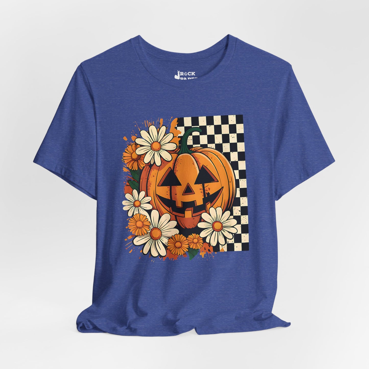 Checkered Pumpkin Halloween T-Shirt