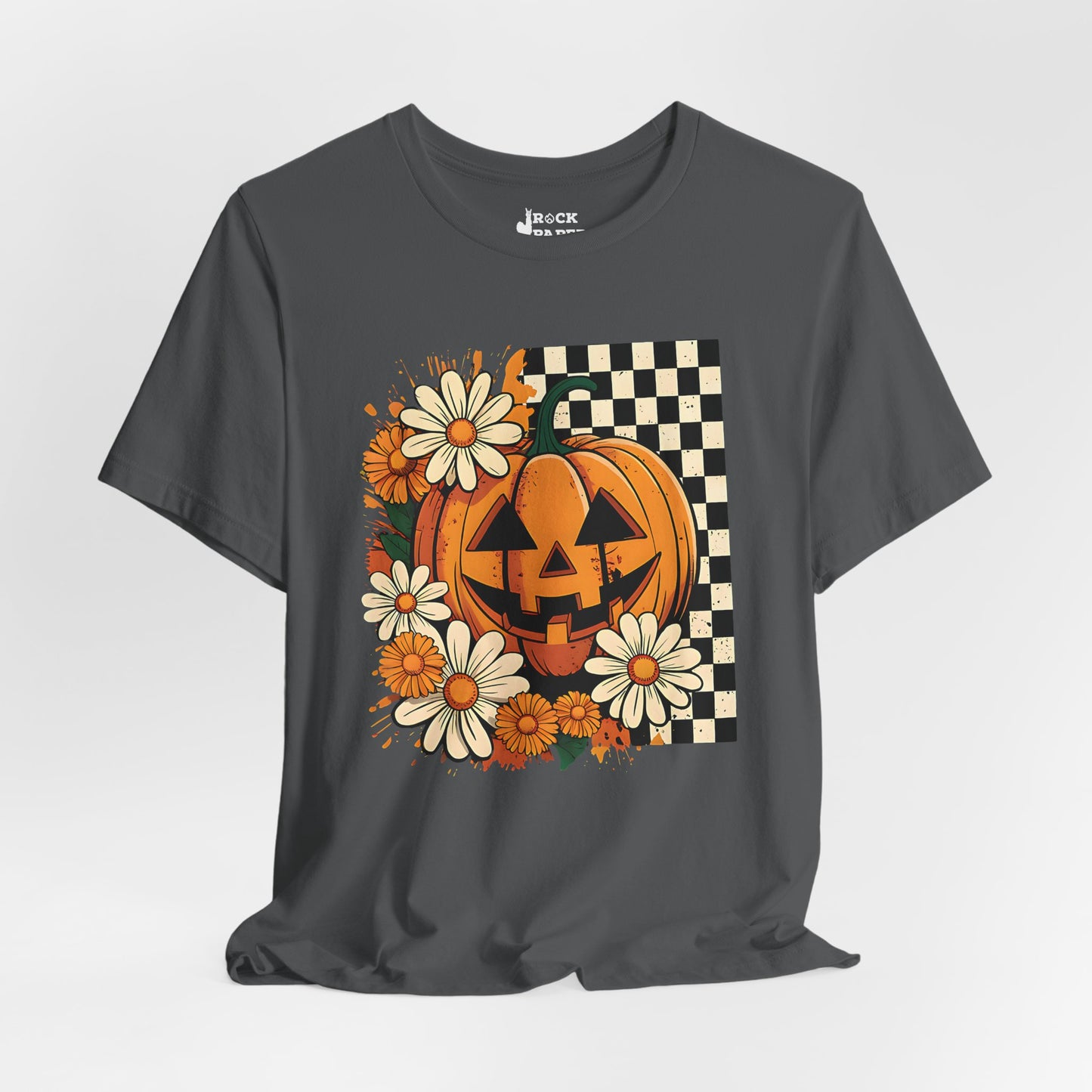 Checkered Pumpkin Halloween T-Shirt