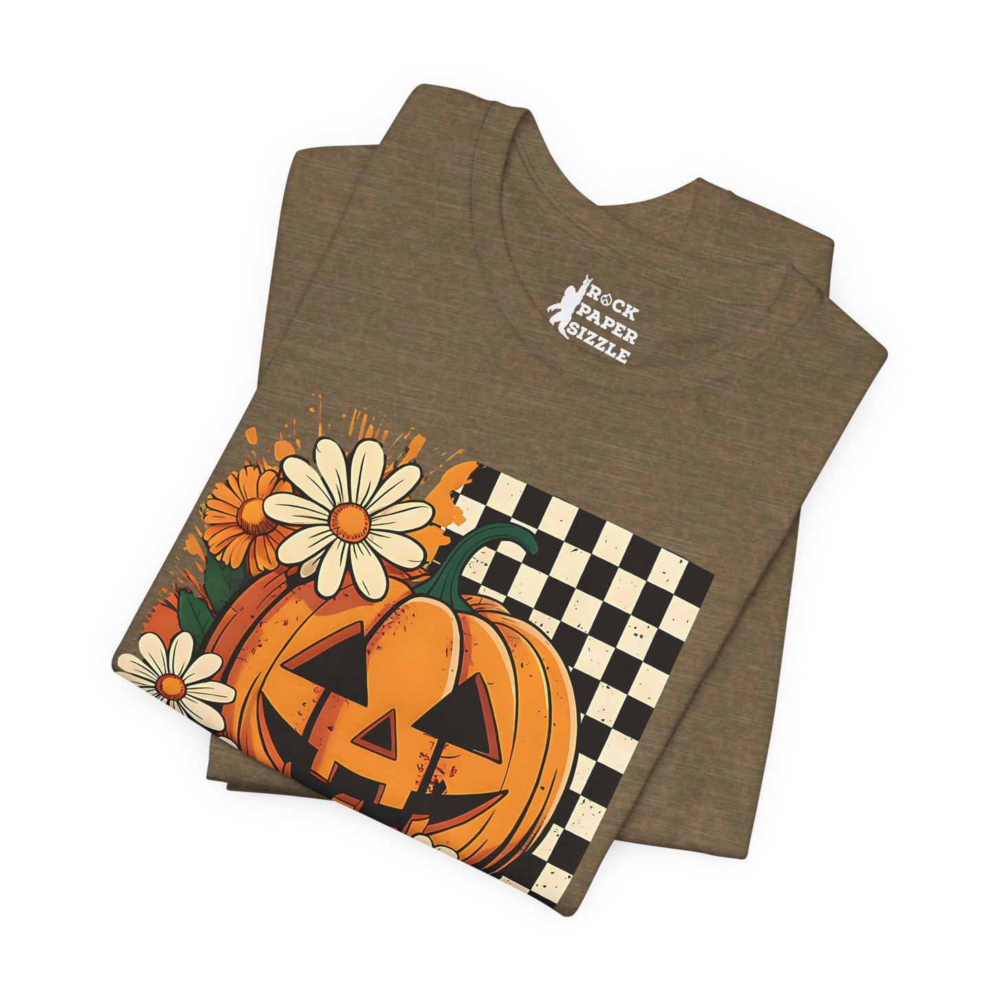 Checkered Pumpkin Halloween T-Shirt