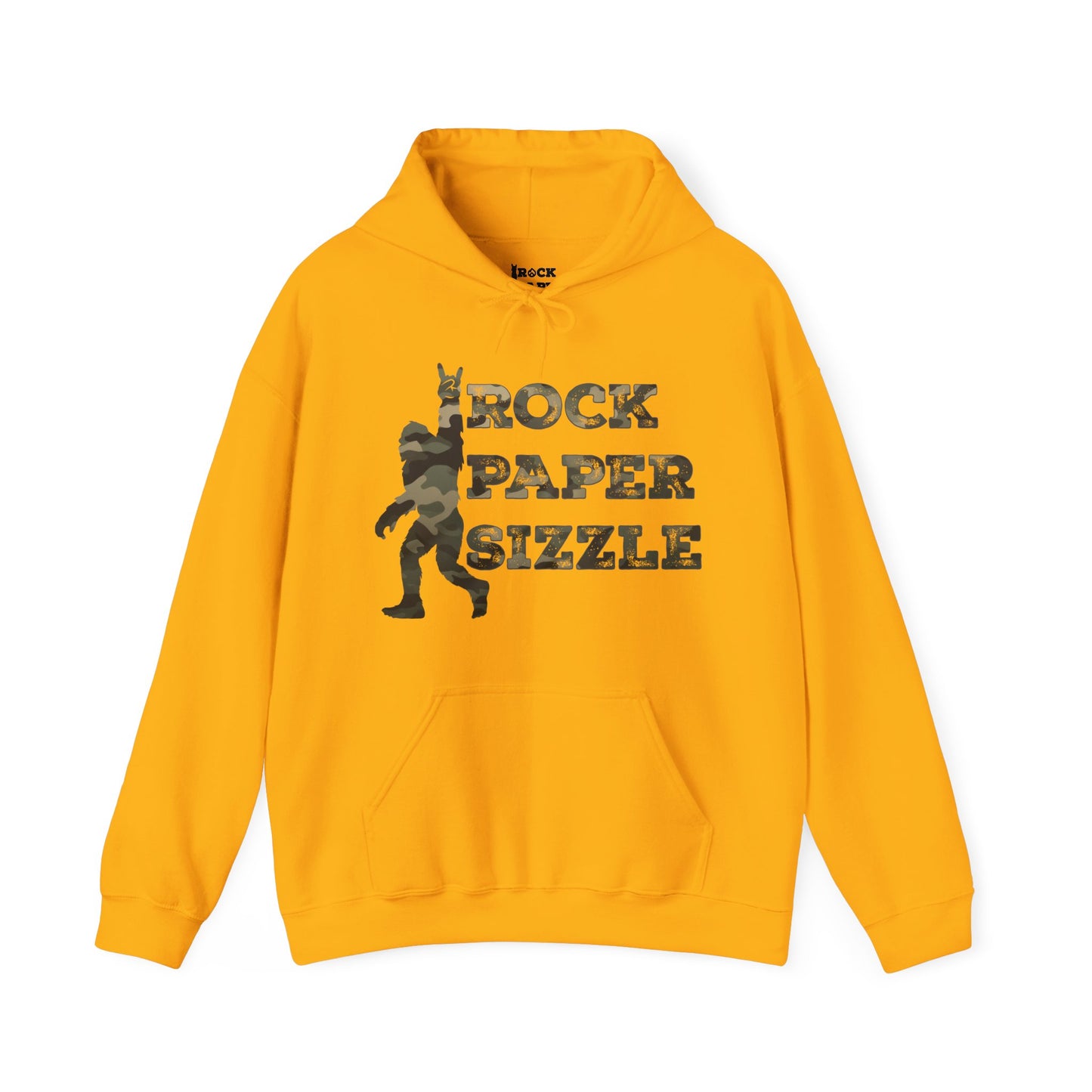 Rock Paper Sizzle Hoodie (Camo Text)