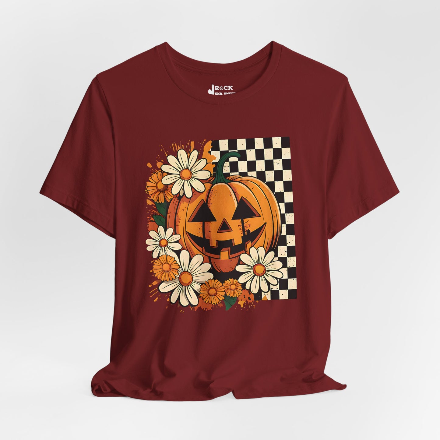 Checkered Pumpkin Halloween T-Shirt