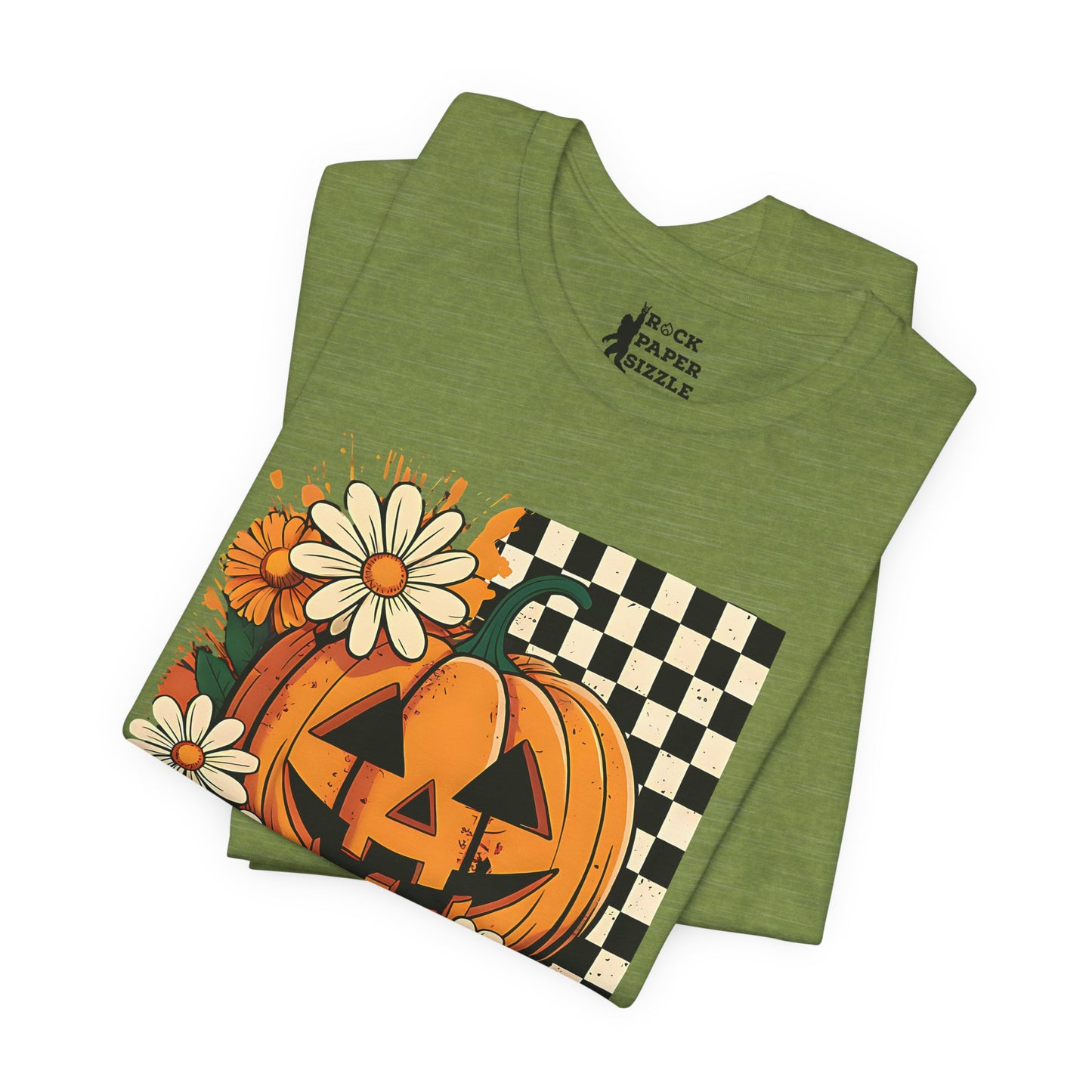 Checkered Pumpkin Halloween T-Shirt
