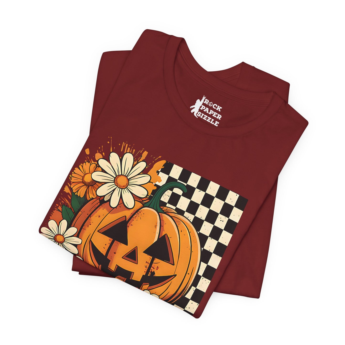 Checkered Pumpkin Halloween T-Shirt