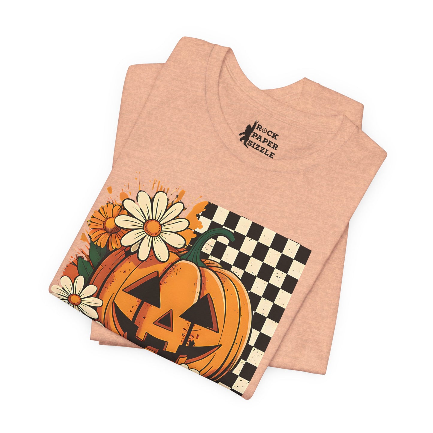 Checkered Pumpkin Halloween T-Shirt