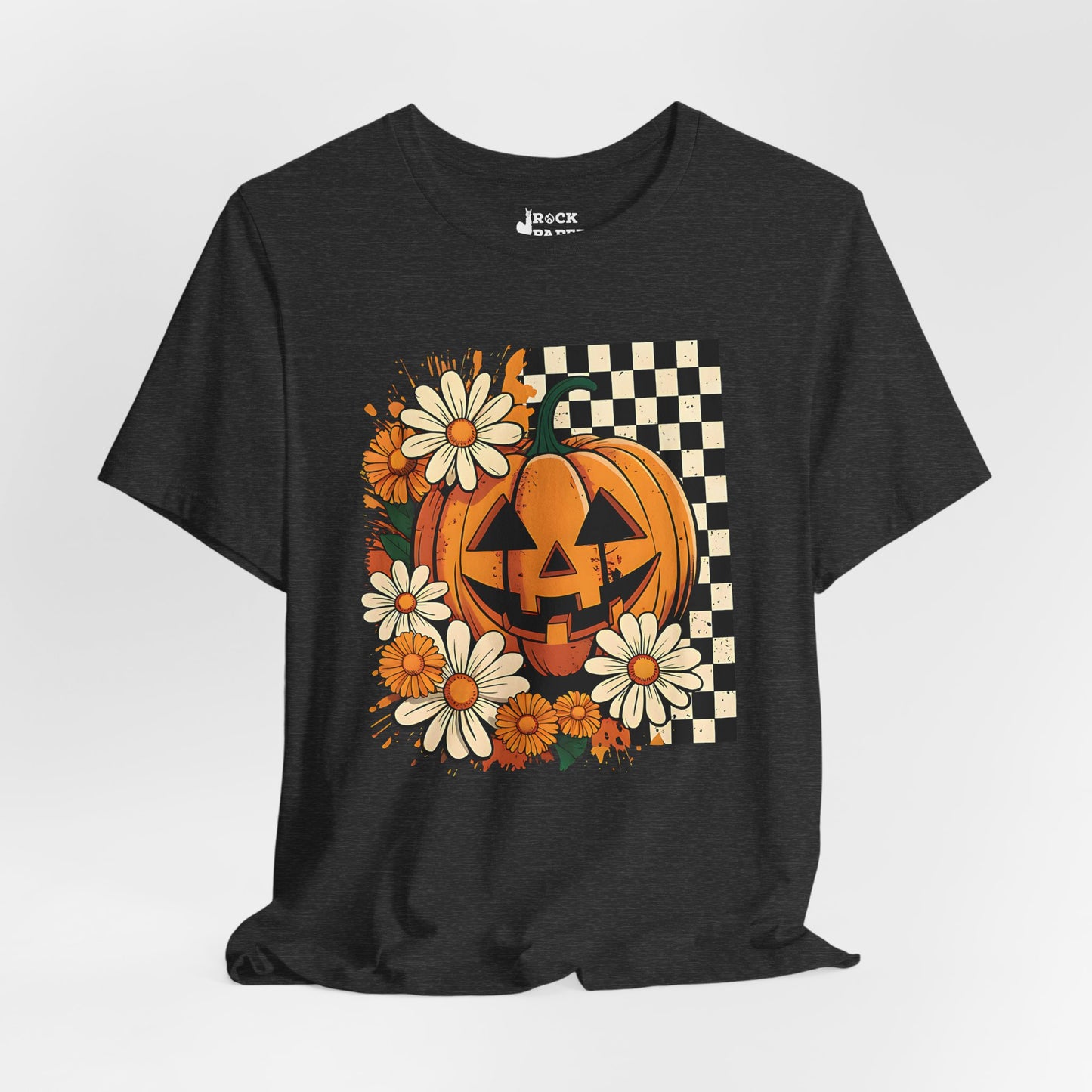 Checkered Pumpkin Halloween T-Shirt