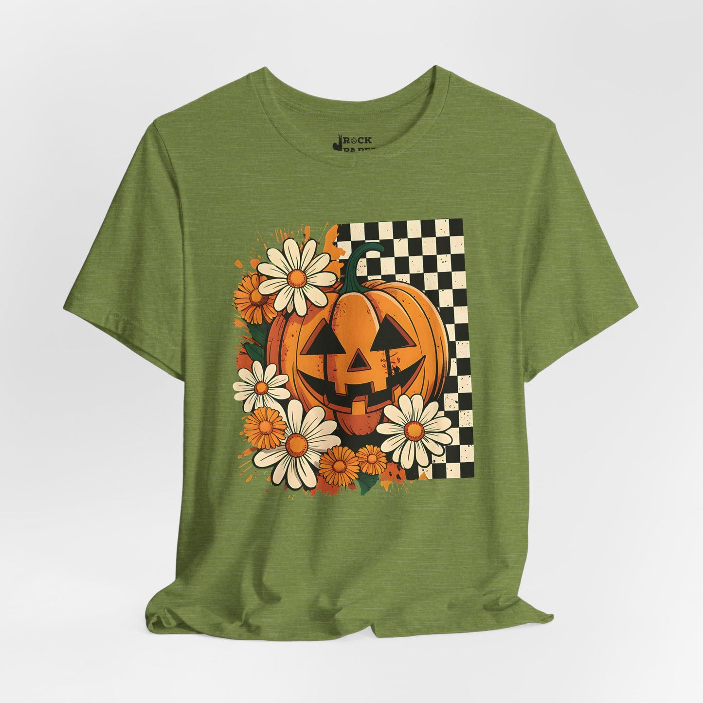 Checkered Pumpkin Halloween T-Shirt