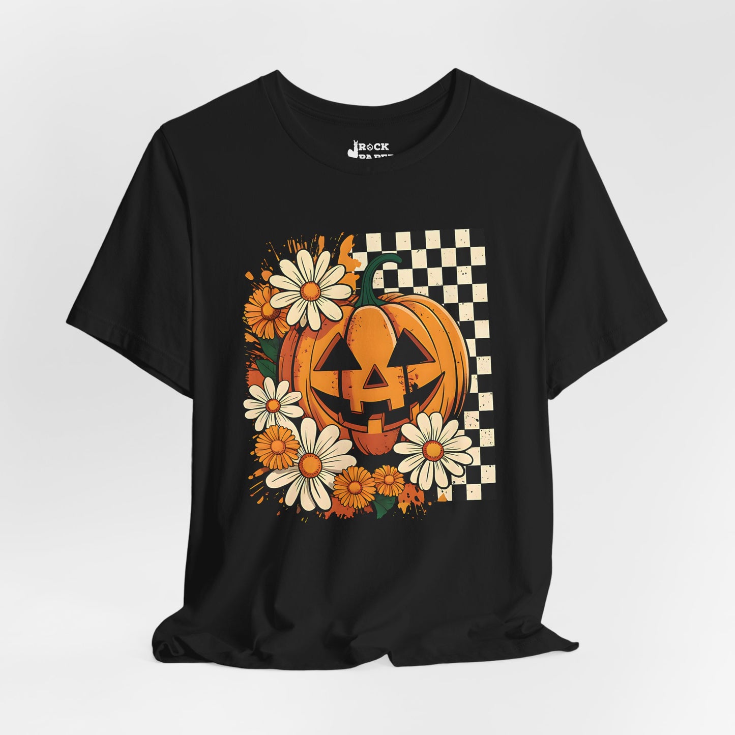 Checkered Pumpkin Halloween T-Shirt