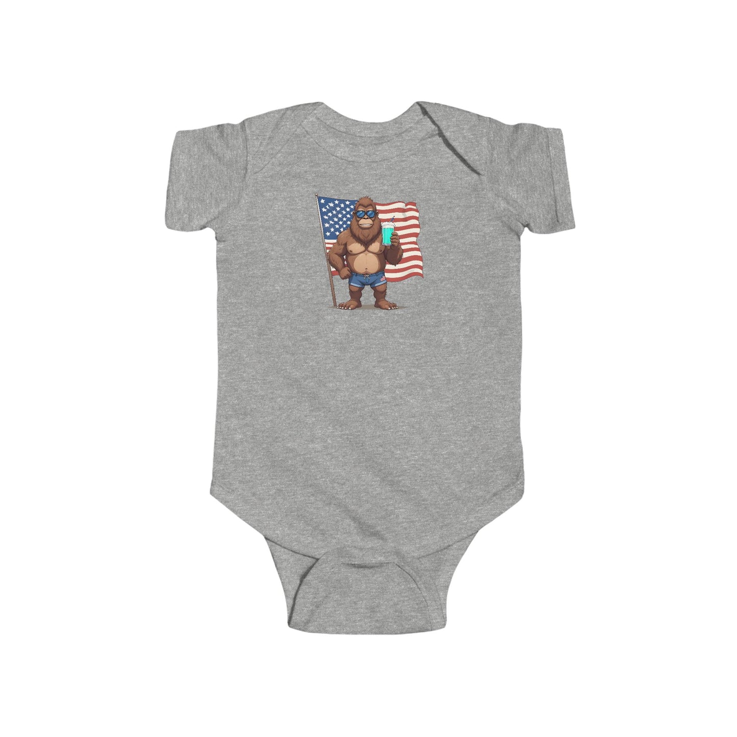 Patriotic Baby Bigfoot Infant/Toddler Onesie (6-24 Month)