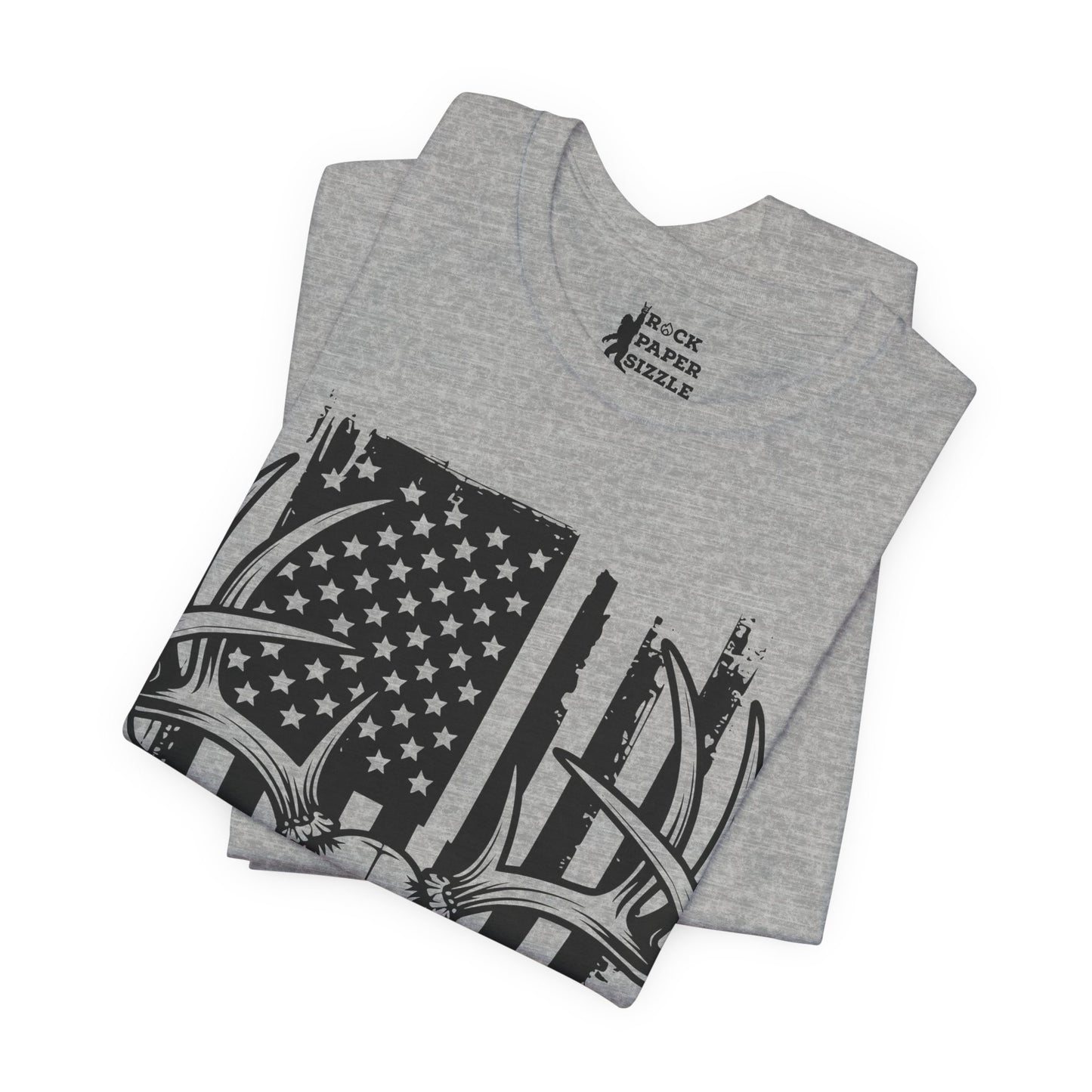 American Flag Deer Skull T-Shirt