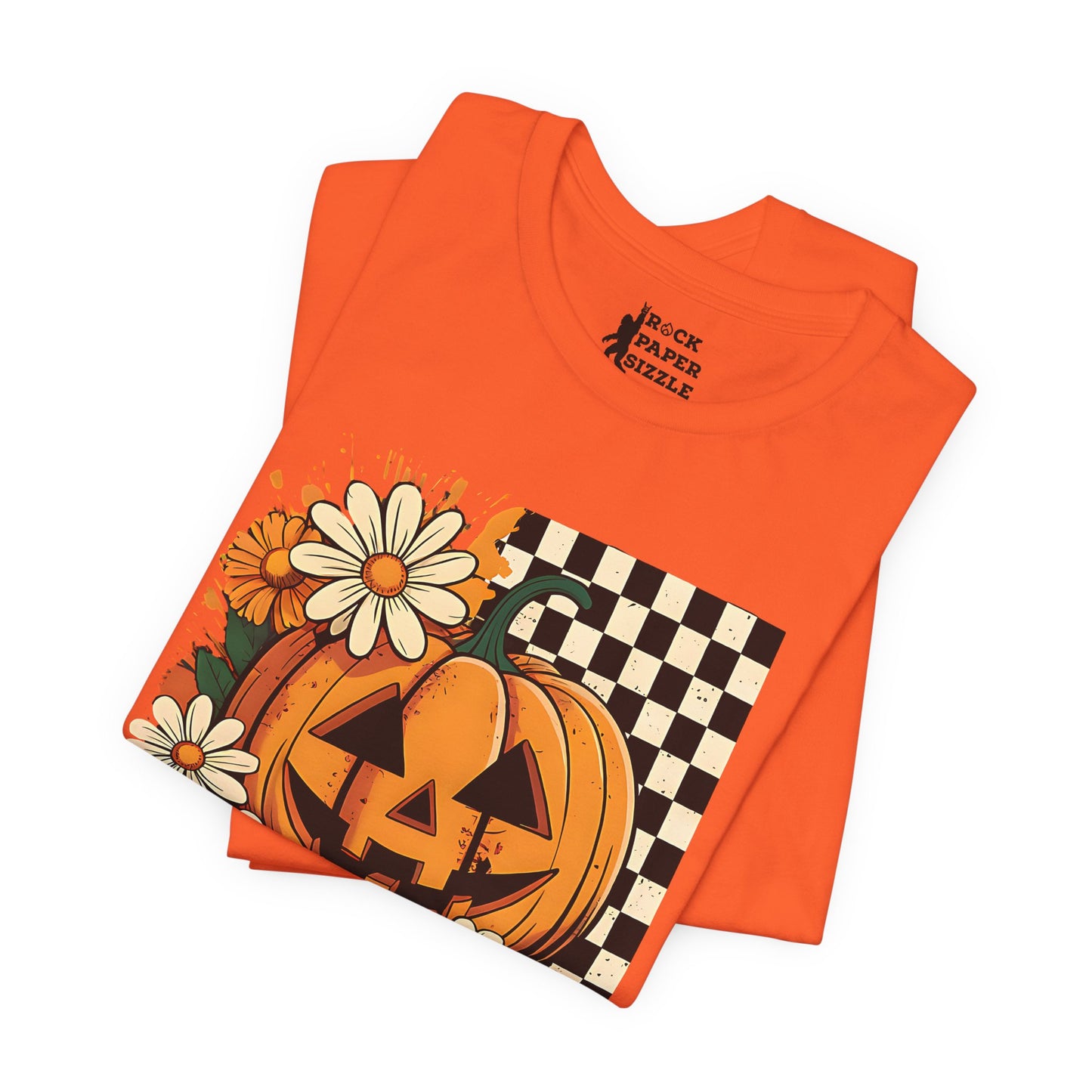 Checkered Pumpkin Halloween T-Shirt