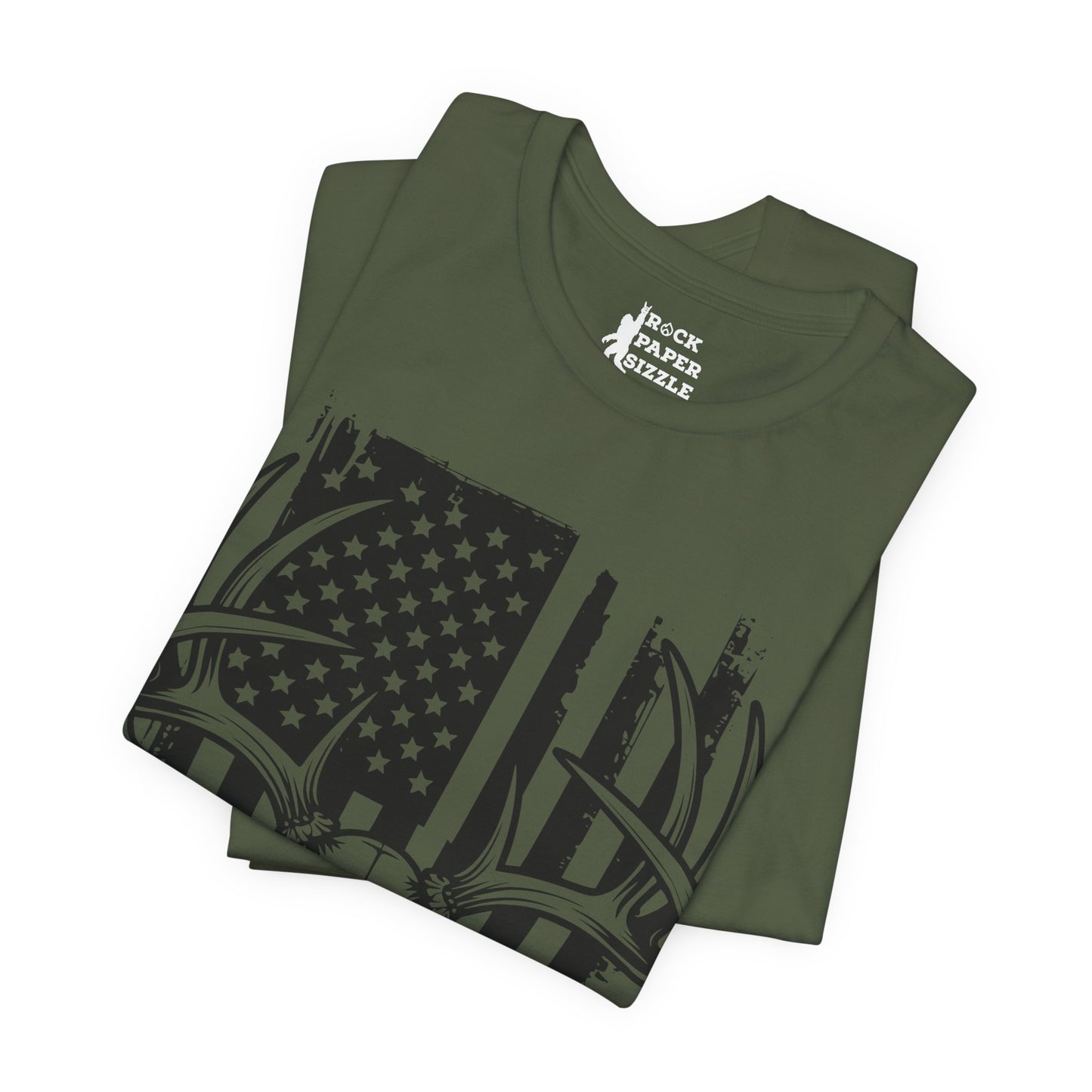 American Flag Deer Skull T-Shirt