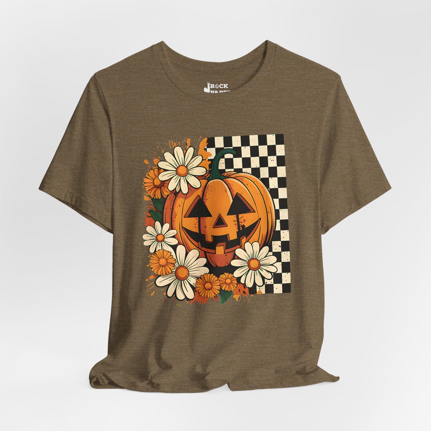 Checkered Pumpkin Halloween T-Shirt