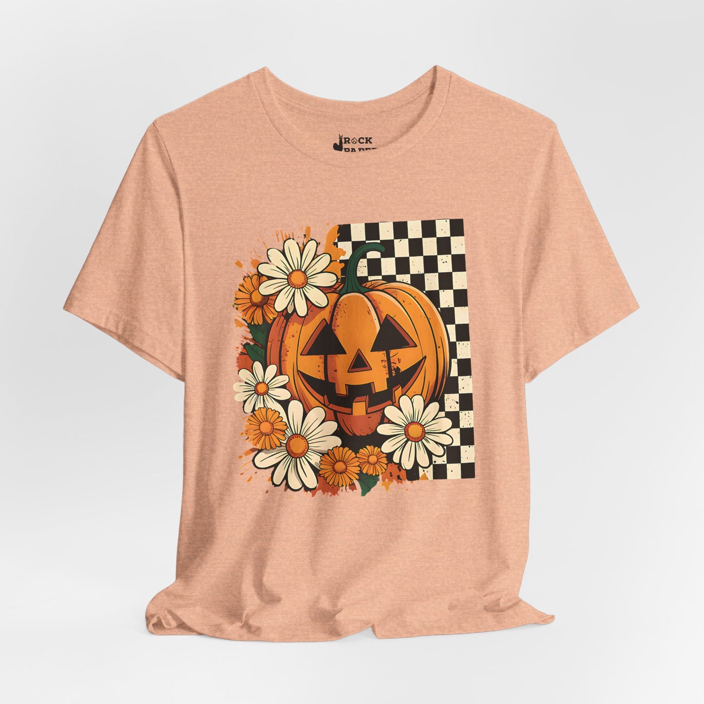 Checkered Pumpkin Halloween T-Shirt