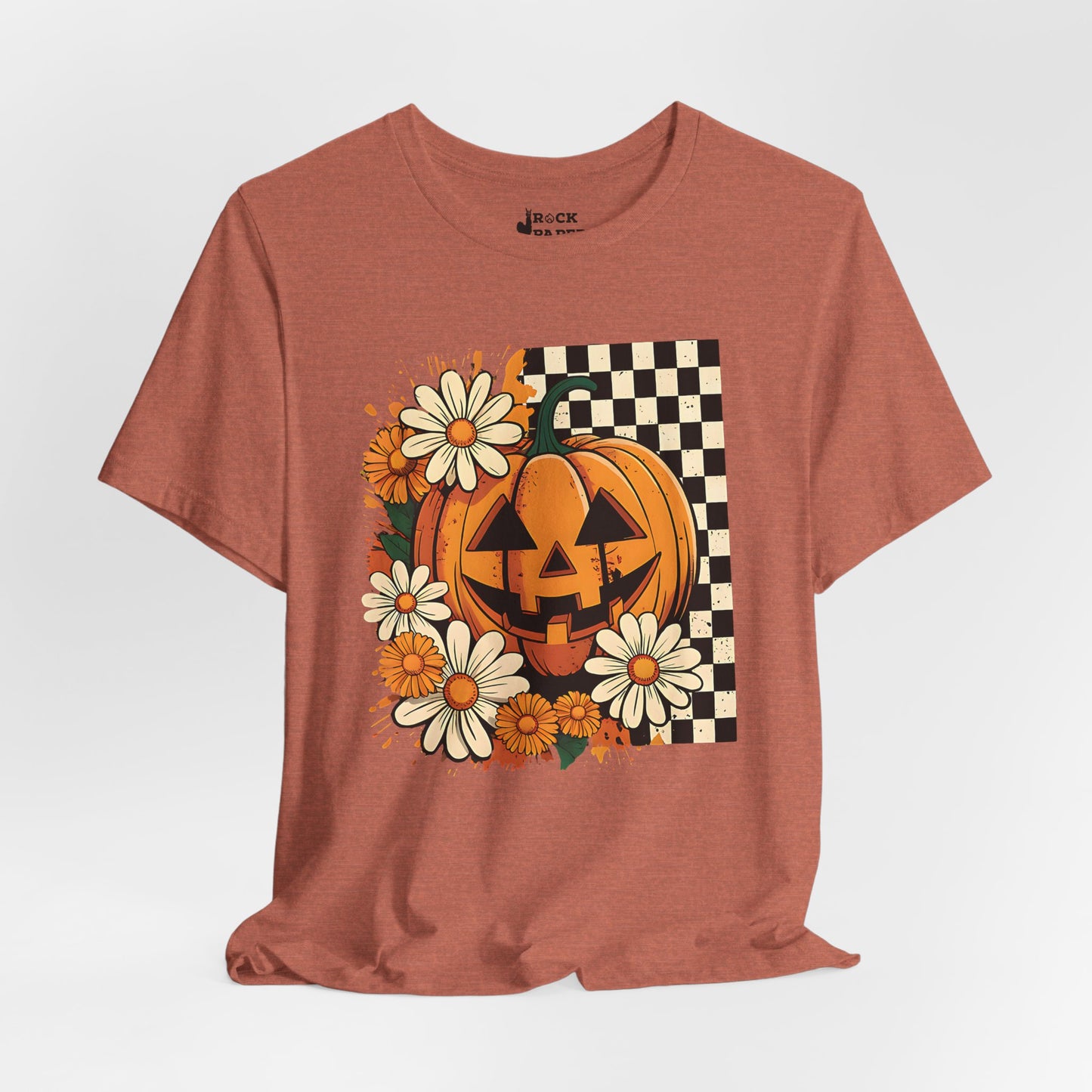 Checkered Pumpkin Halloween T-Shirt