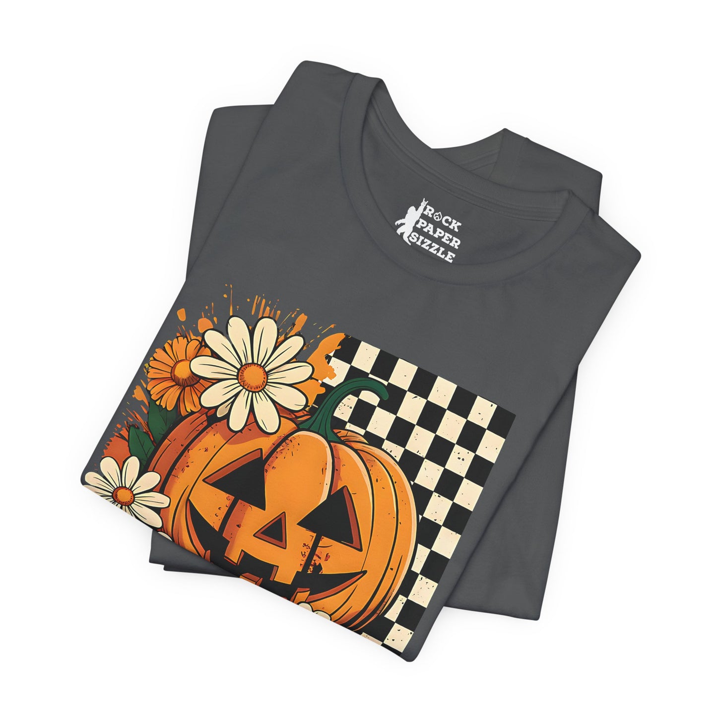 Checkered Pumpkin Halloween T-Shirt