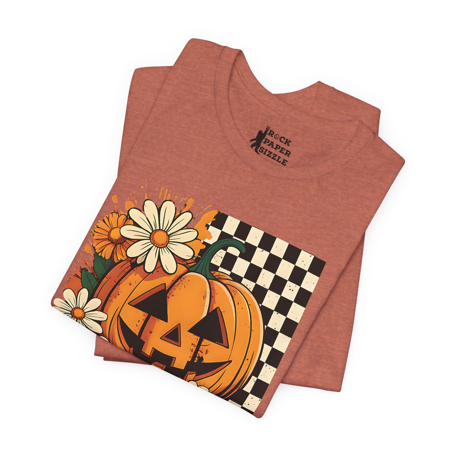 Checkered Pumpkin Halloween T-Shirt