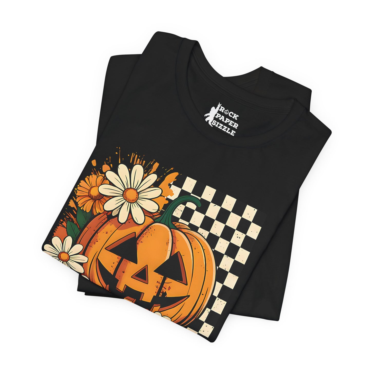 Checkered Pumpkin Halloween T-Shirt