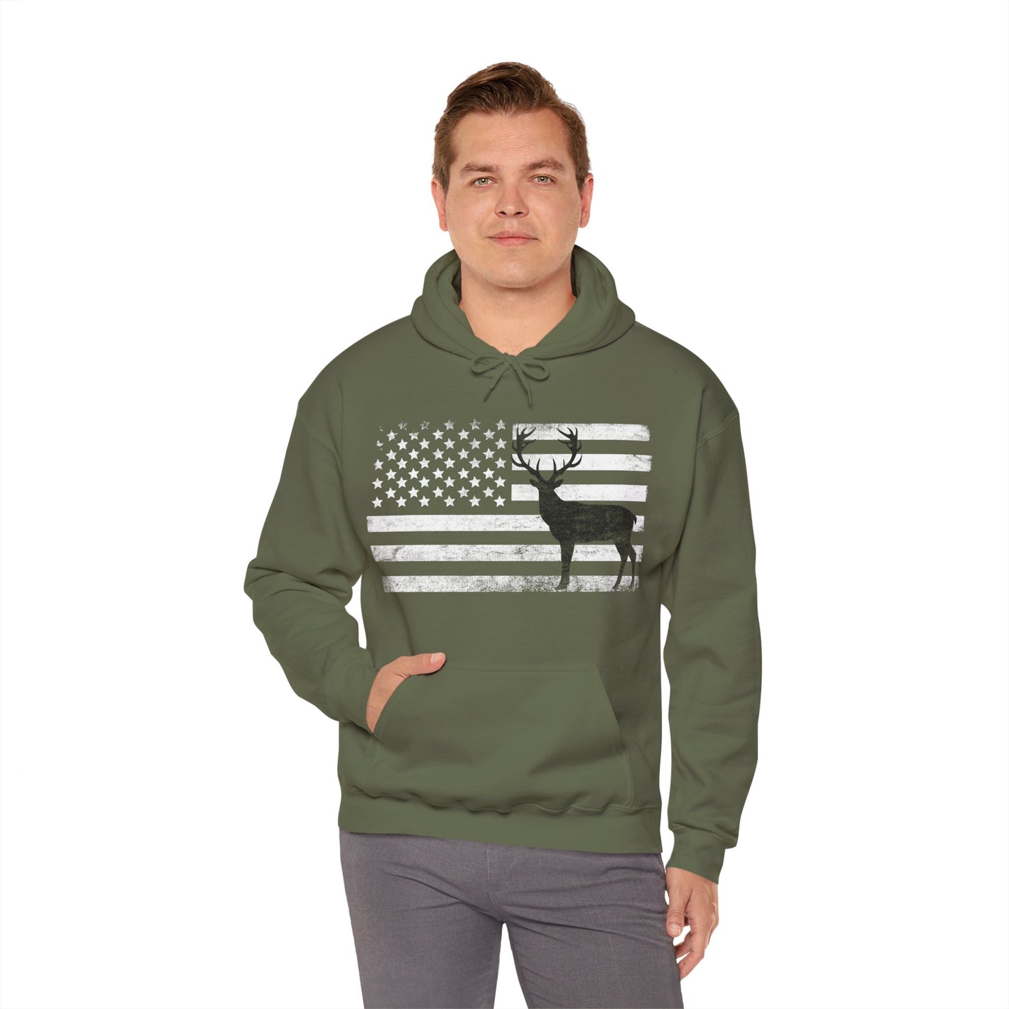 Big Buck American Flag Hoodie