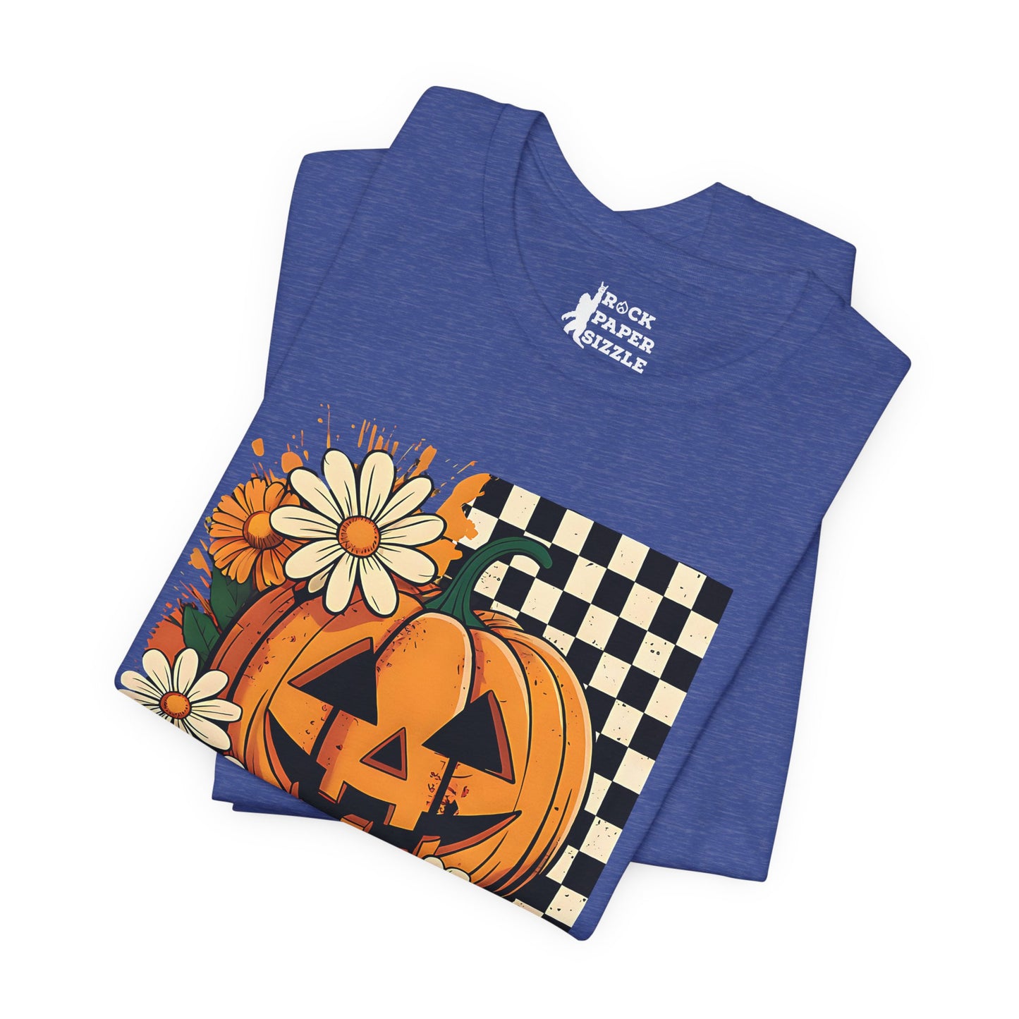 Checkered Pumpkin Halloween T-Shirt
