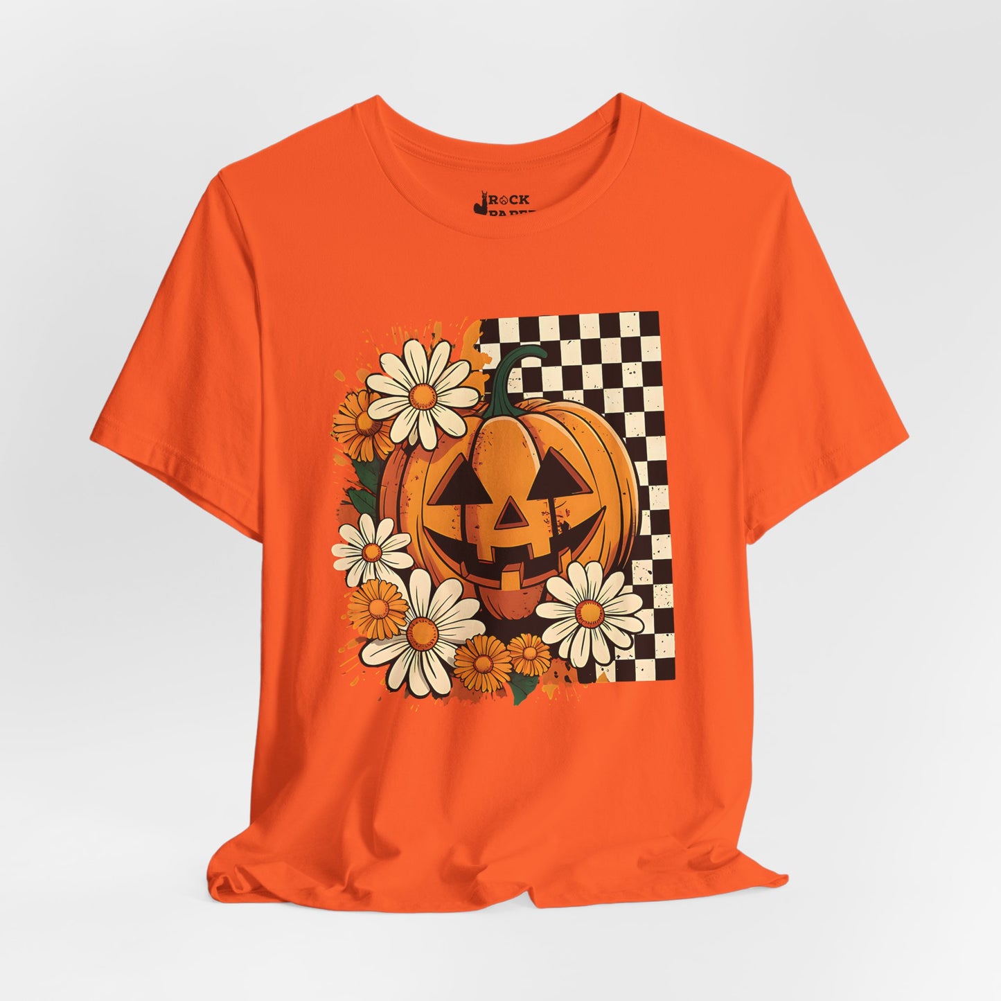 Checkered Pumpkin Halloween T-Shirt