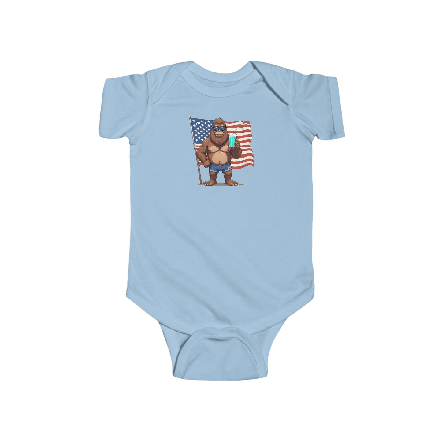 Patriotic Baby Bigfoot Infant/Toddler Onesie (6-24 Month)