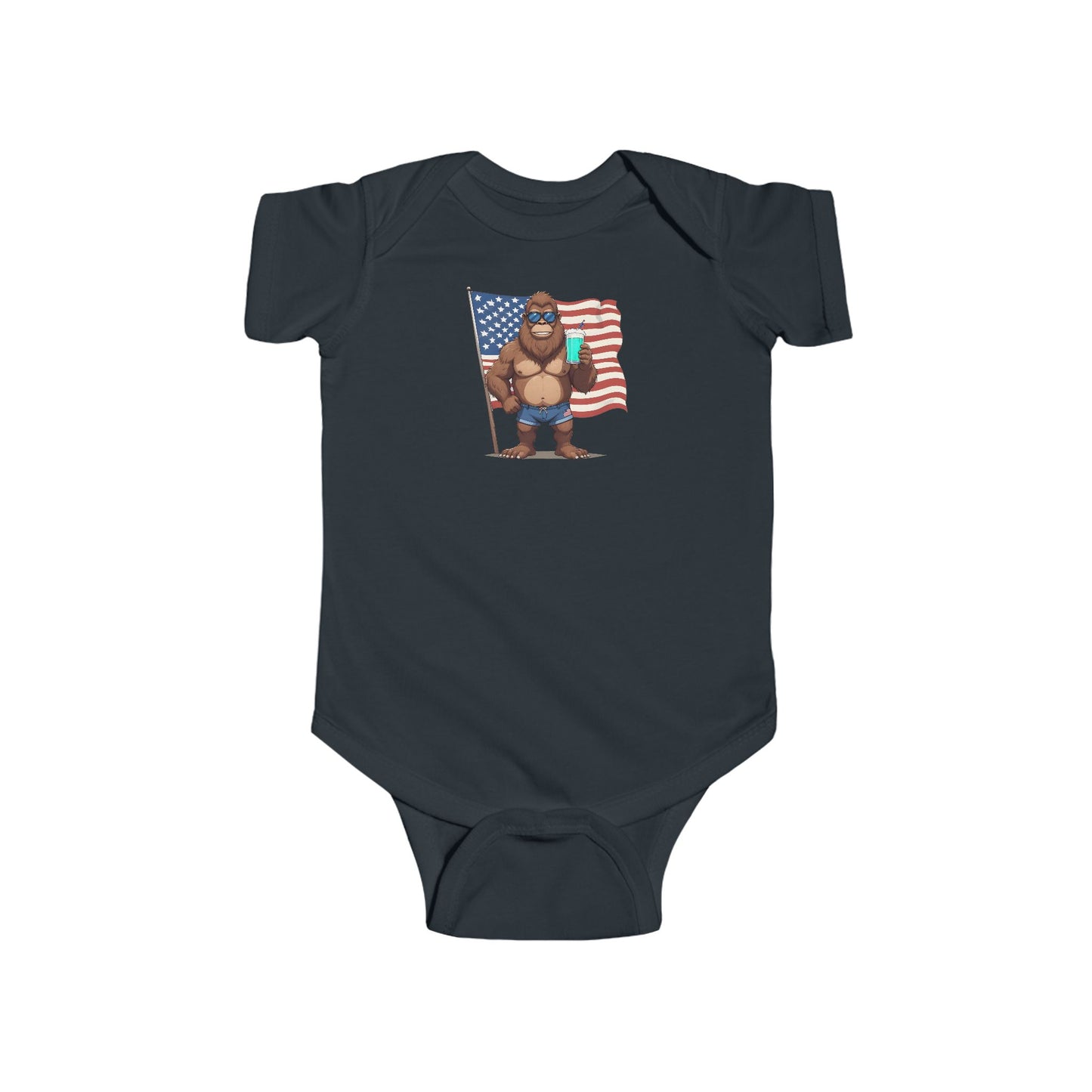 Patriotic Baby Bigfoot Infant/Toddler Onesie (6-24 Month)