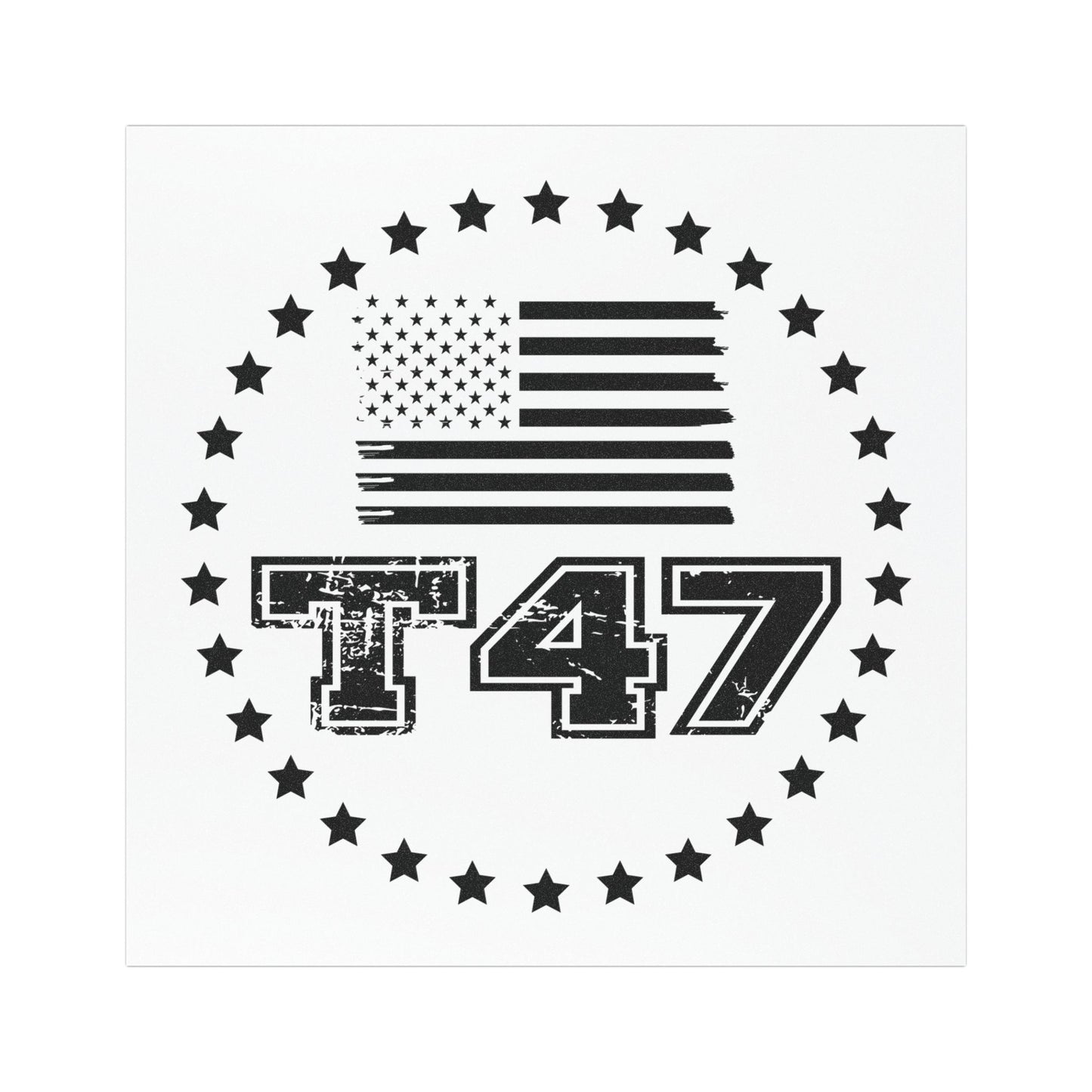 Car Magnet - T47 Stars on White