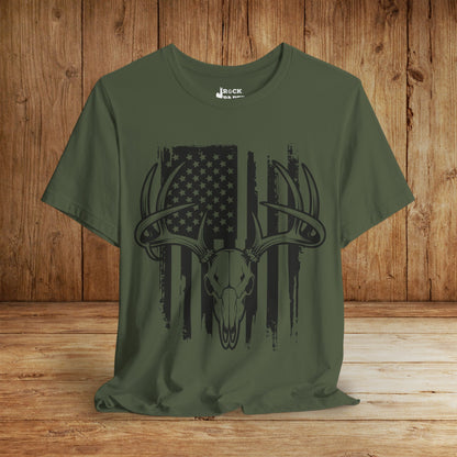 American Flag Deer Skull
