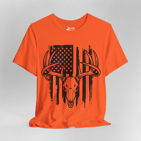 American Flag Deer Skull T-Shirt