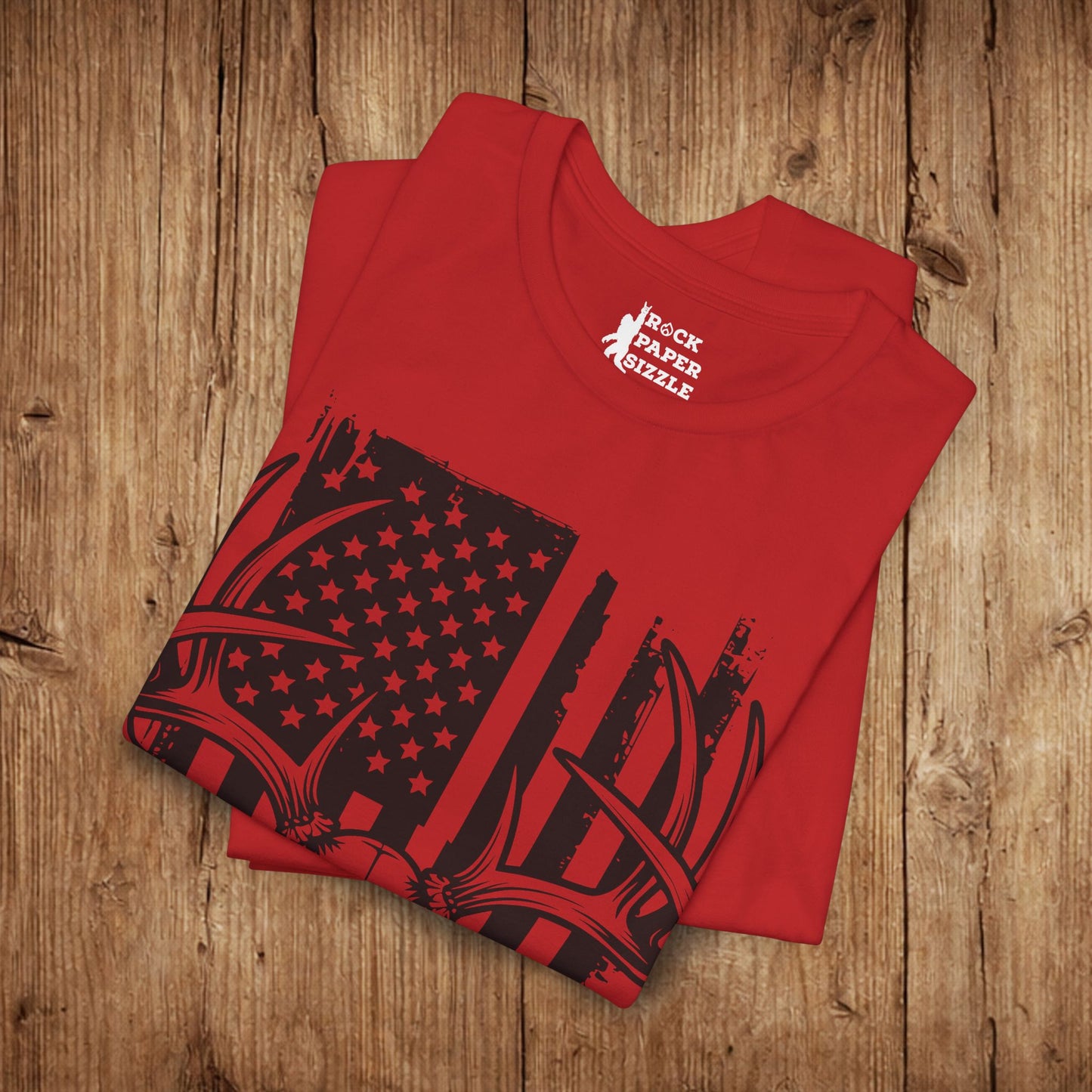 American Flag Deer Skull
