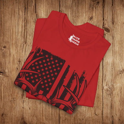 American Flag Deer Skull