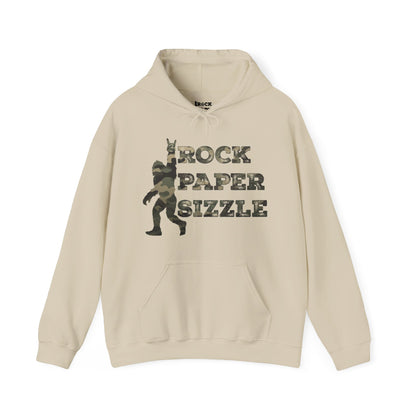 Rock Paper Sizzle Hoodie (Camo Text)
