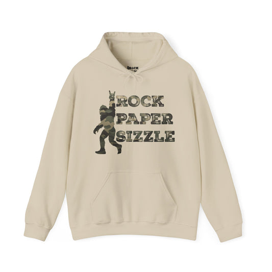Rock Paper Sizzle Hoodie (Camo Text)
