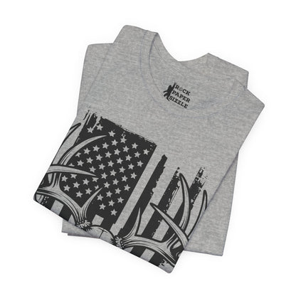 American Flag Deer Skull T-Shirt