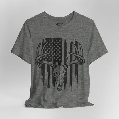 American Flag Deer Skull T-Shirt