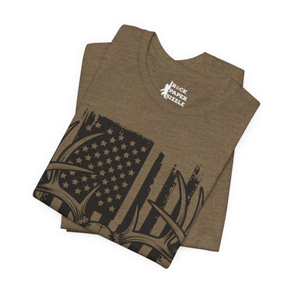 American Flag Deer Skull T-Shirt