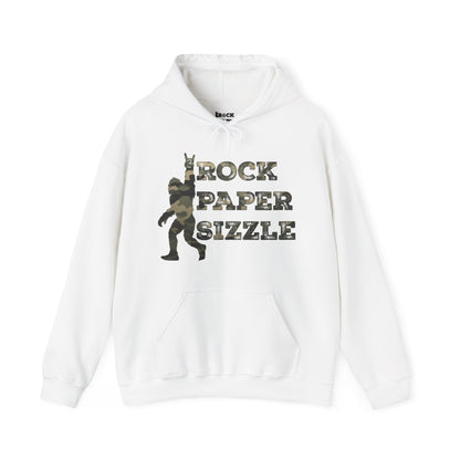 Rock Paper Sizzle Hoodie (Camo Text)