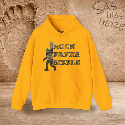 Rock Paper Sizzle Hoodie (Camo Text)