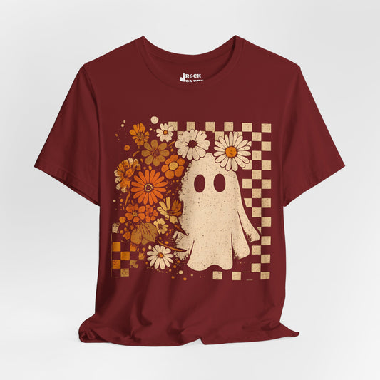 Checkered Ghost Halloween T-Shirt