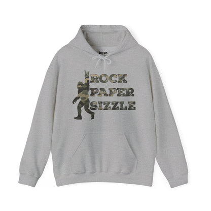 Rock Paper Sizzle Hoodie (Camo Text)