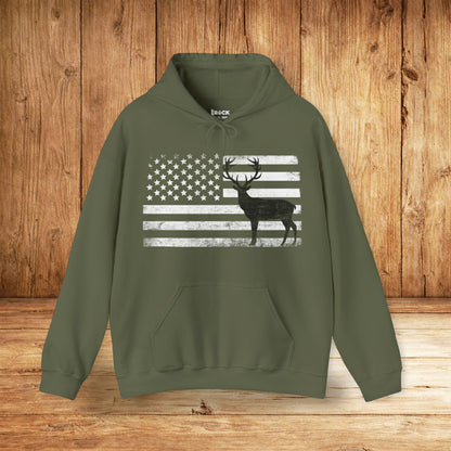 Big Buck American Flag Hoodie