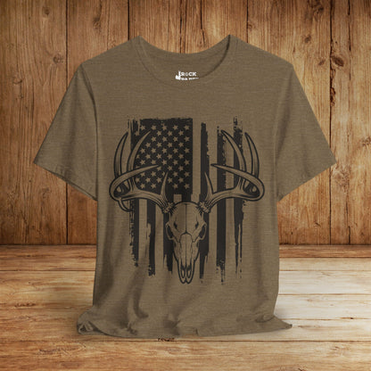 American Flag Deer Skull