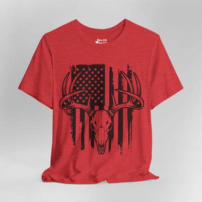American Flag Deer Skull T-Shirt