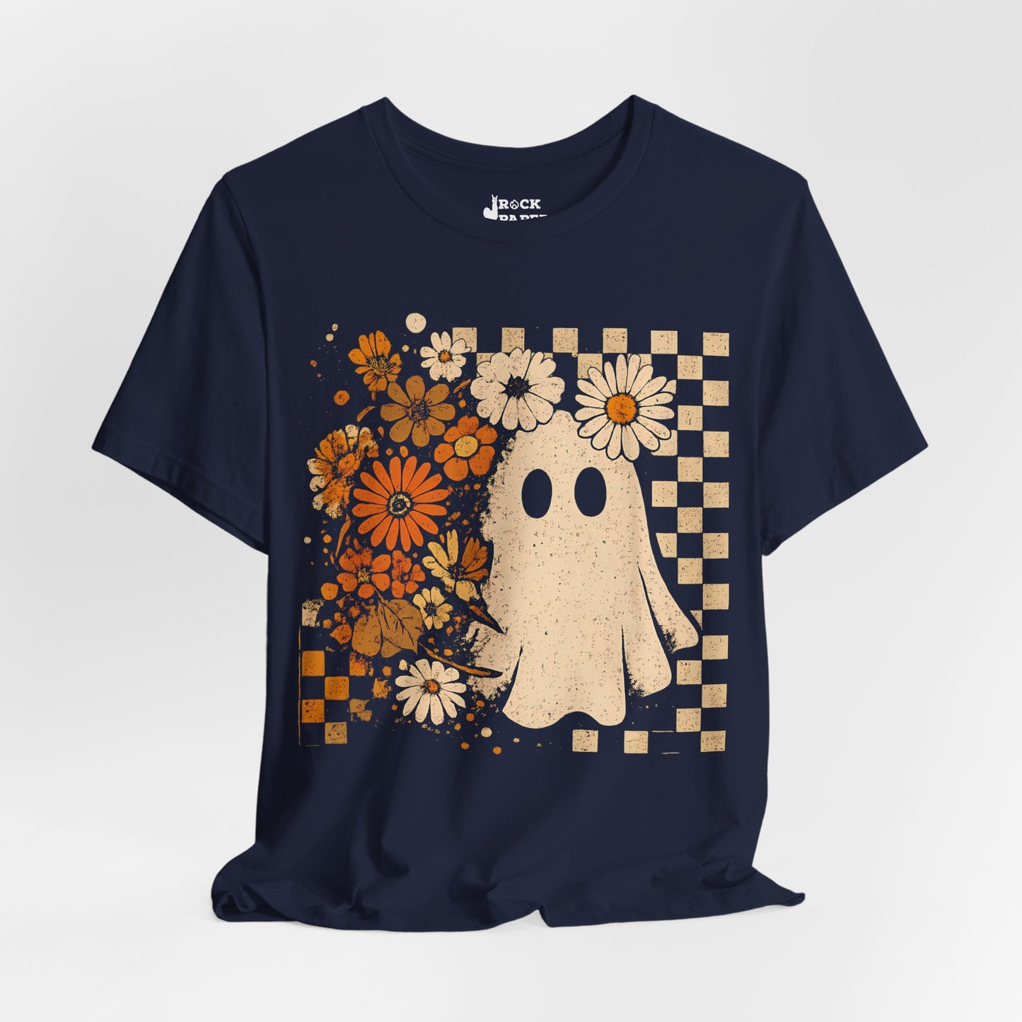 Checkered Ghost Halloween T-Shirt