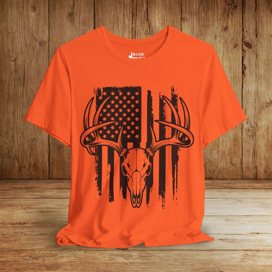 American Flag Deer Skull
