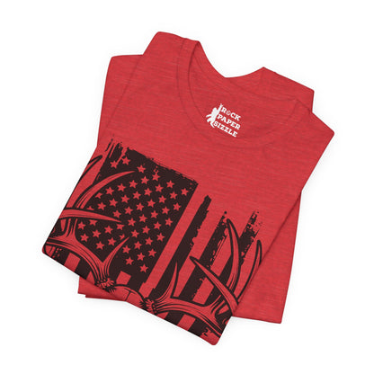 American Flag Deer Skull T-Shirt