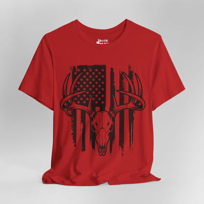 American Flag Deer Skull T-Shirt