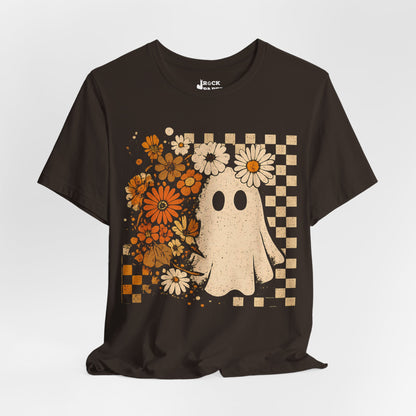 Checkered Ghost Halloween T-Shirt